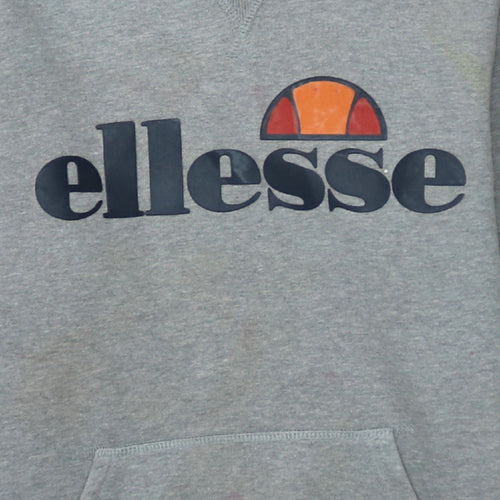 Ellesse Boys Grey Pullover Hoodie 13-14 Years Logo Print Sweatshirt
