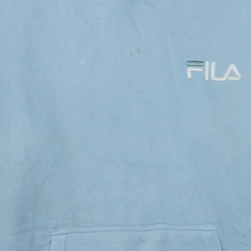 Fila Men's Blue Pullover Hoodie L Embroidered Logo Sweatshirt