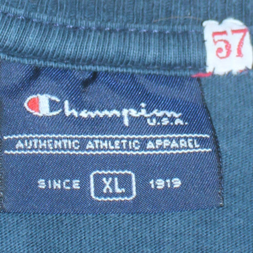 Champion Men's Blue Authentic 64 Graphic Crew Neck Short Sleeve T-Shirt XL