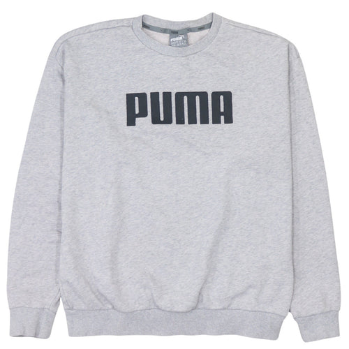 Puma Women Grey Crew Neck Logo Sweatshirt UK 12 M