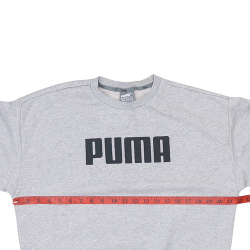 Puma Women Grey Crew Neck Logo Sweatshirt UK 12 M