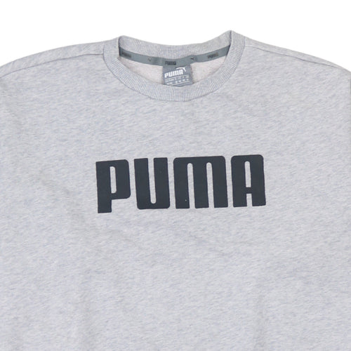 Puma Women Grey Crew Neck Logo Sweatshirt UK 12 M