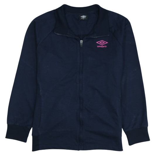 Umbro Women Navy Blue Full Zip Sweatshirt XL Cotton Blend Sportswear