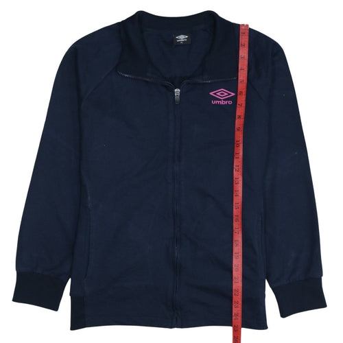 Umbro Women Navy Blue Full Zip Sweatshirt XL Cotton Blend Sportswear