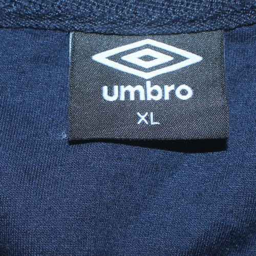 Umbro Women Navy Blue Full Zip Sweatshirt XL Cotton Blend Sportswear