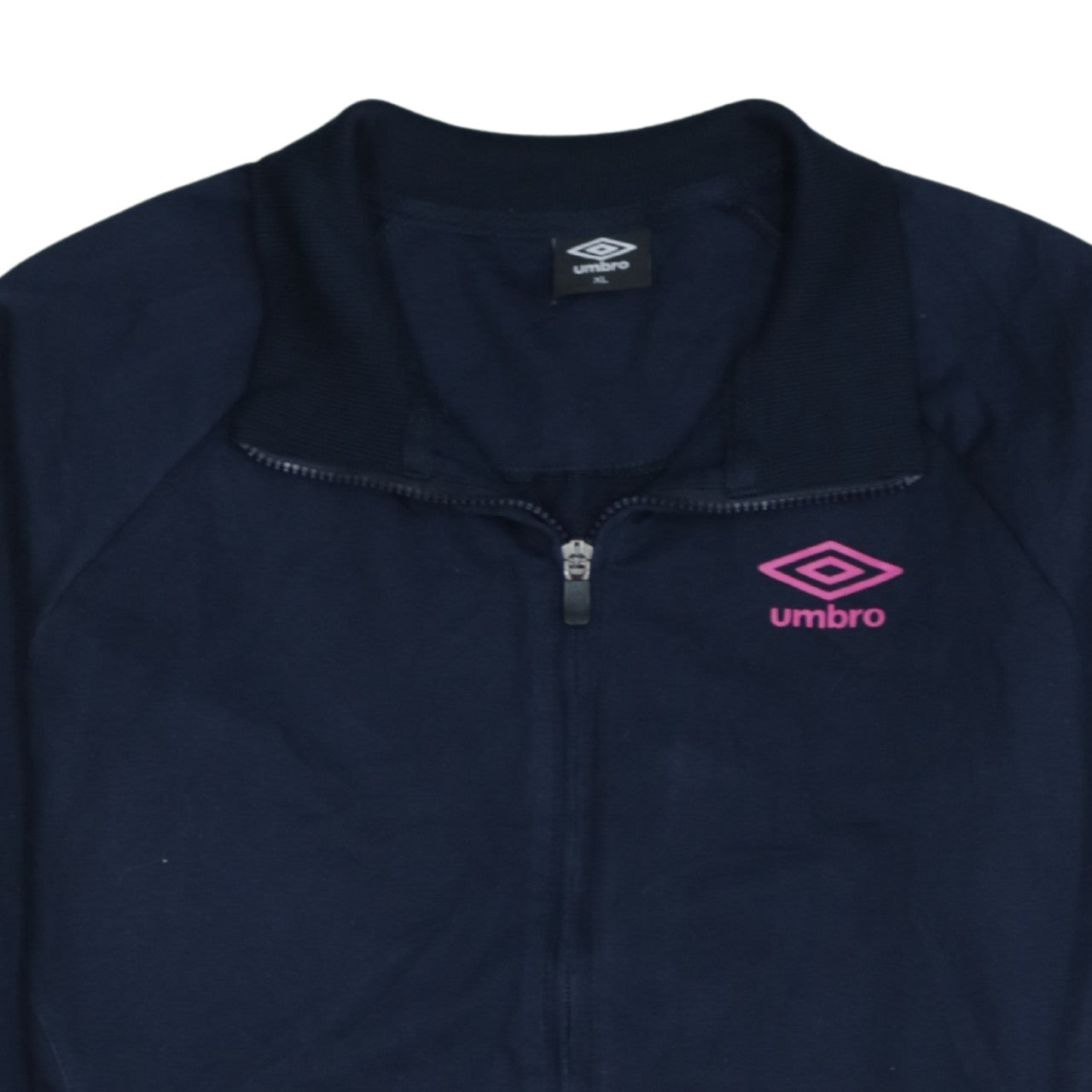 Umbro Women Navy Blue Full Zip Sweatshirt XL Cotton Blend Sportswear