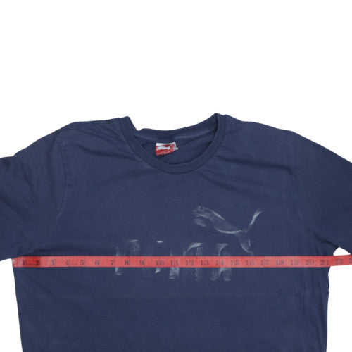 Puma Men's Navy Blue Crew Neck Short Sleeve T-Shirt Size L