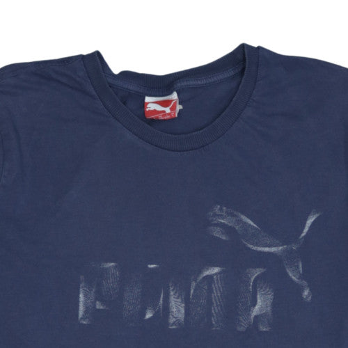 Puma Men's Navy Blue Crew Neck Short Sleeve T-Shirt Size L