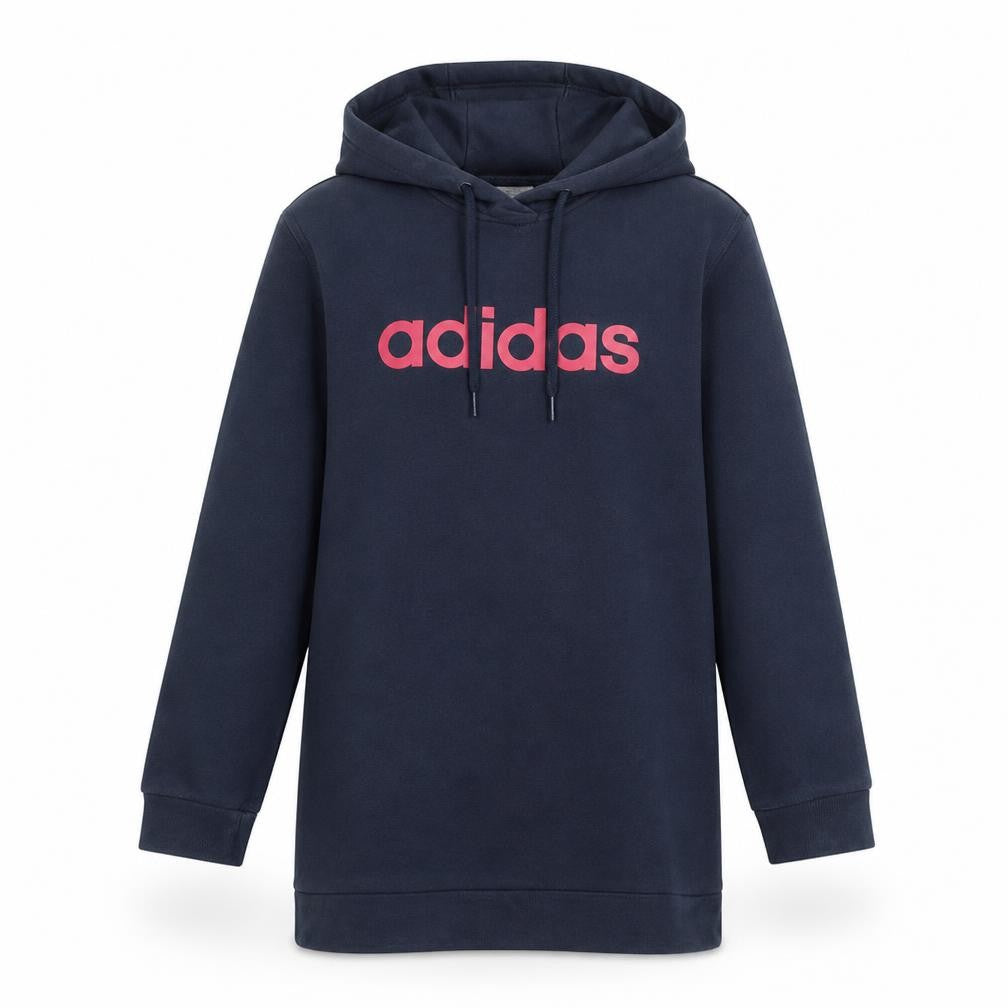 Front view of Adidas Women's Navy Hoodie Size Small Pullover Hooded Sweatshirt