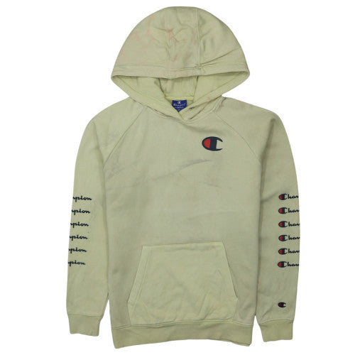 Champion Women's Beige Pullover Hoodie X-Small Logo Print