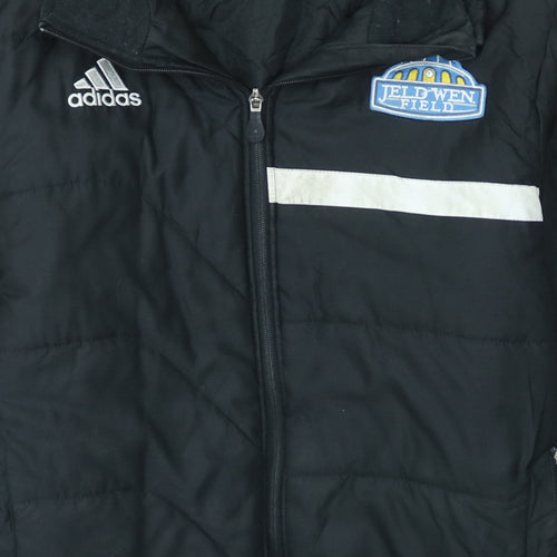 Adidas Men’s Black Hooded Puffer Jacket M Sports Winter Zip Up