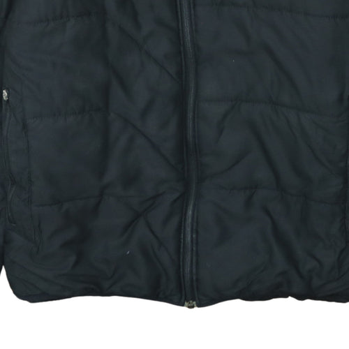 Adidas Men’s Black Hooded Puffer Jacket M Sports Winter Zip Up