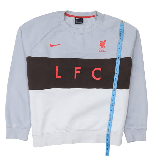Nike Men's Grey LFC Pullover Sweatshirt XL Liverpool Logo Crew Neck