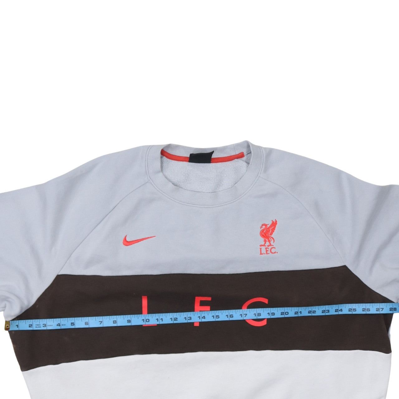 Nike Men's Grey LFC Pullover Sweatshirt XL Liverpool Logo Crew Neck