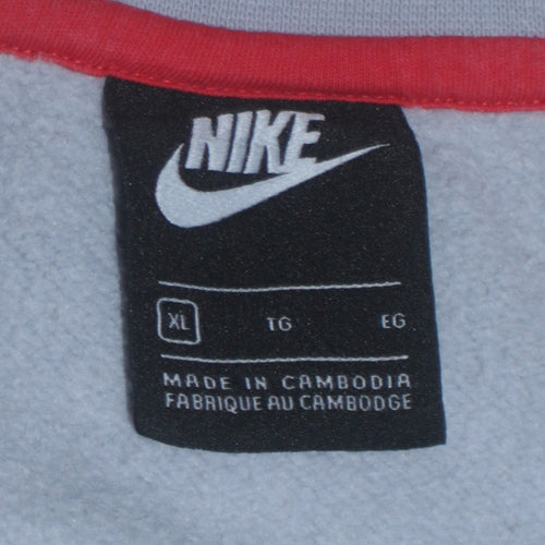Nike Men's Grey LFC Pullover Sweatshirt XL Liverpool Logo Crew Neck