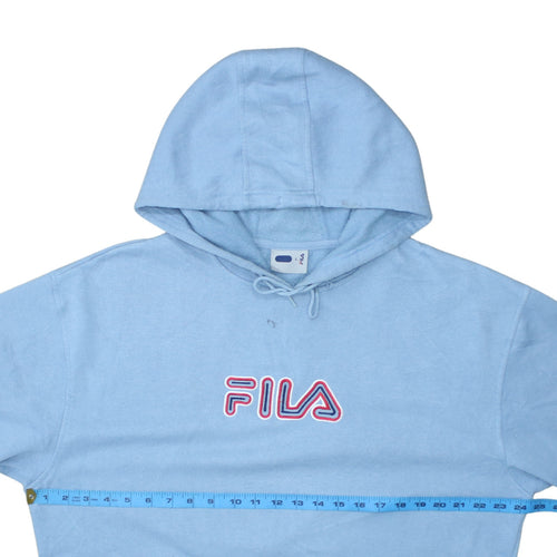 Fila Men's Blue Pullover Hoodie L Embroidered Logo Fleece Sweatshirt