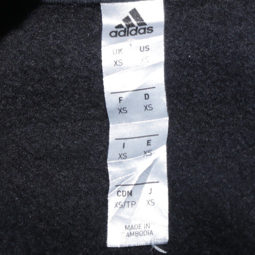 Adidas Men's Black XS Pullover Hoodie Embroidered Logo Sportswear