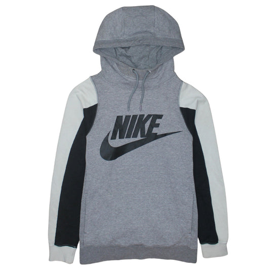 Nike Men's Grey Pullover Hoodie Small Logo Graphic Fleece