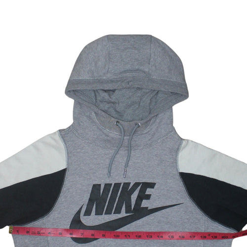 Nike Men's Grey Pullover Hoodie Small Logo Graphic Fleece