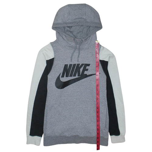 Nike Men's Grey Pullover Hoodie Small Logo Graphic Fleece