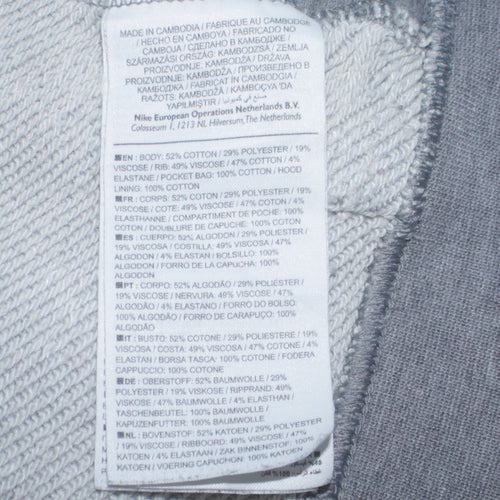 Nike Men's Grey Pullover Hoodie Small Logo Graphic Fleece