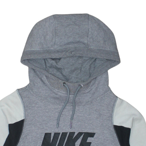 Nike Men's Grey Pullover Hoodie Small Logo Graphic Fleece