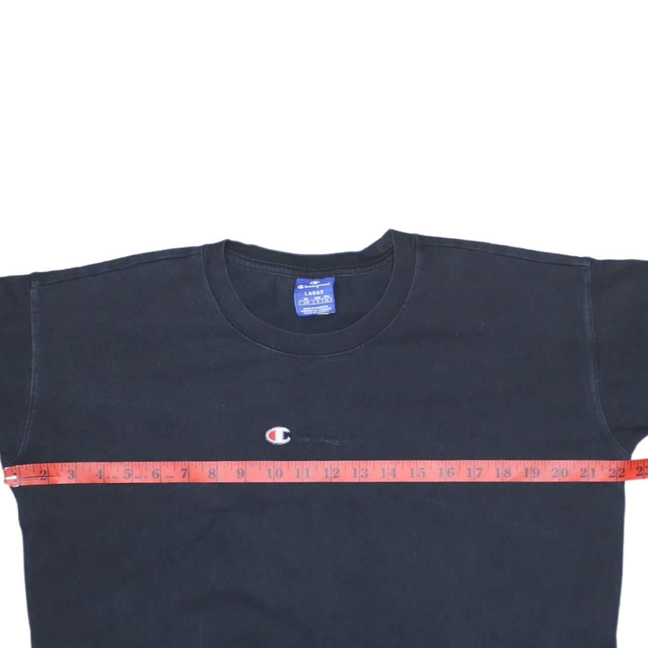 Champion Womens Black Long Sleeve Crew Neck Cotton T-Shirt Large