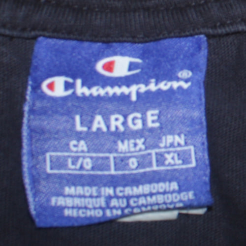 Champion Womens Black Long Sleeve Crew Neck Cotton T-Shirt Large
