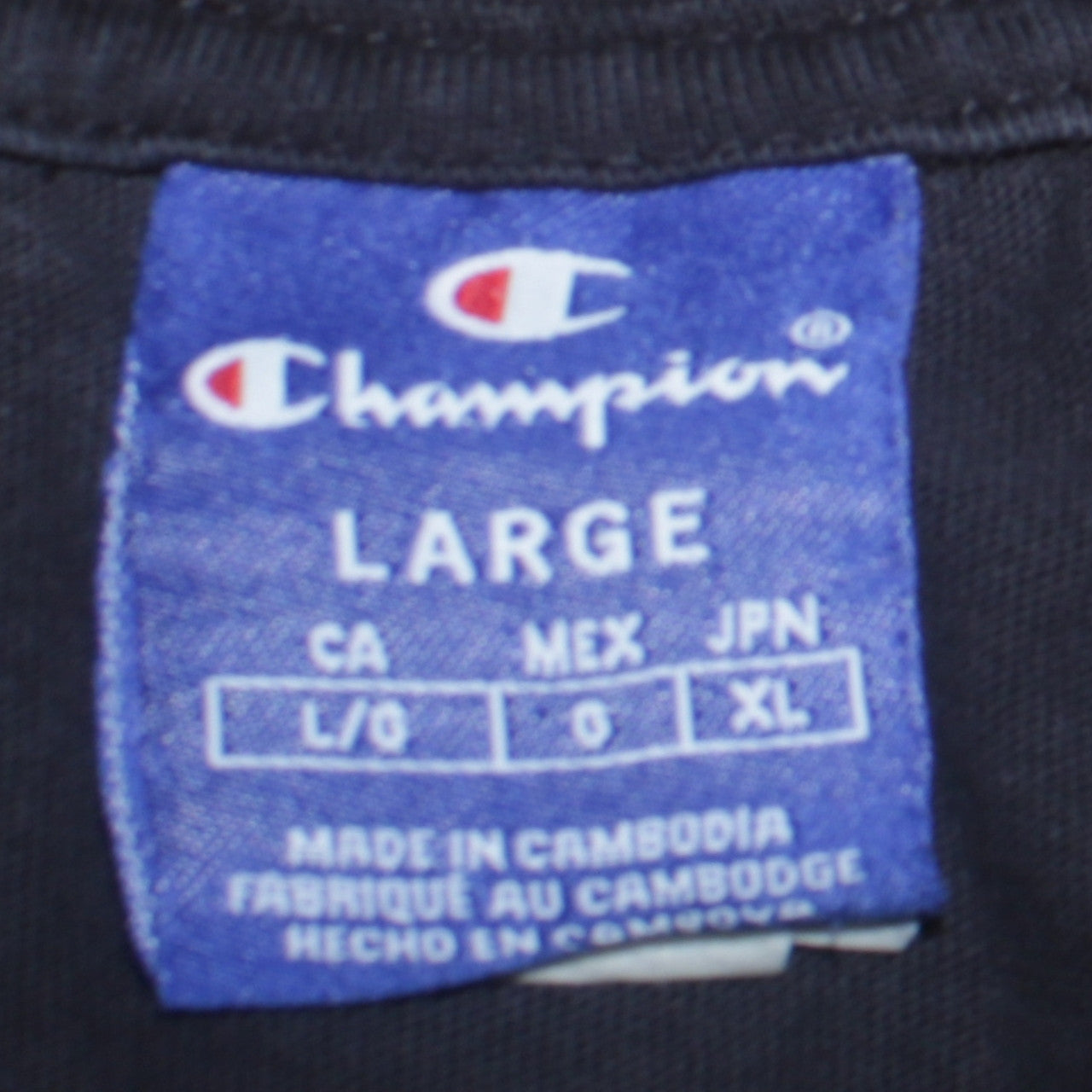 Champion Womens Black Long Sleeve Crew Neck Cotton T-Shirt Large