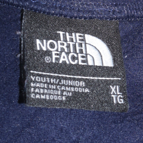 The North Face Boys Blue Fleece Sweatshirt XL 1/4 Zip Pullover Outdoor Warm
