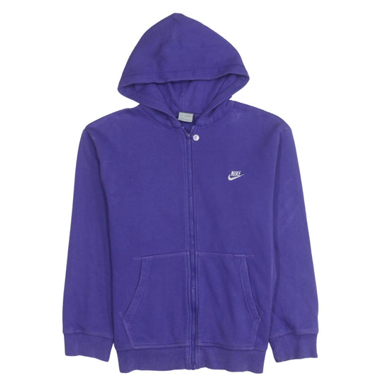 Nike Boys Purple Full Zip Hoodie Size 12-13 Years L Sportswear Cotton