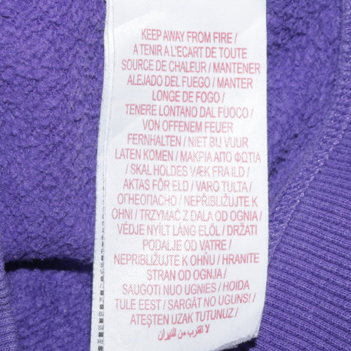 Nike Boys Purple Full Zip Hoodie Size 12-13 Years L Sportswear Cotton