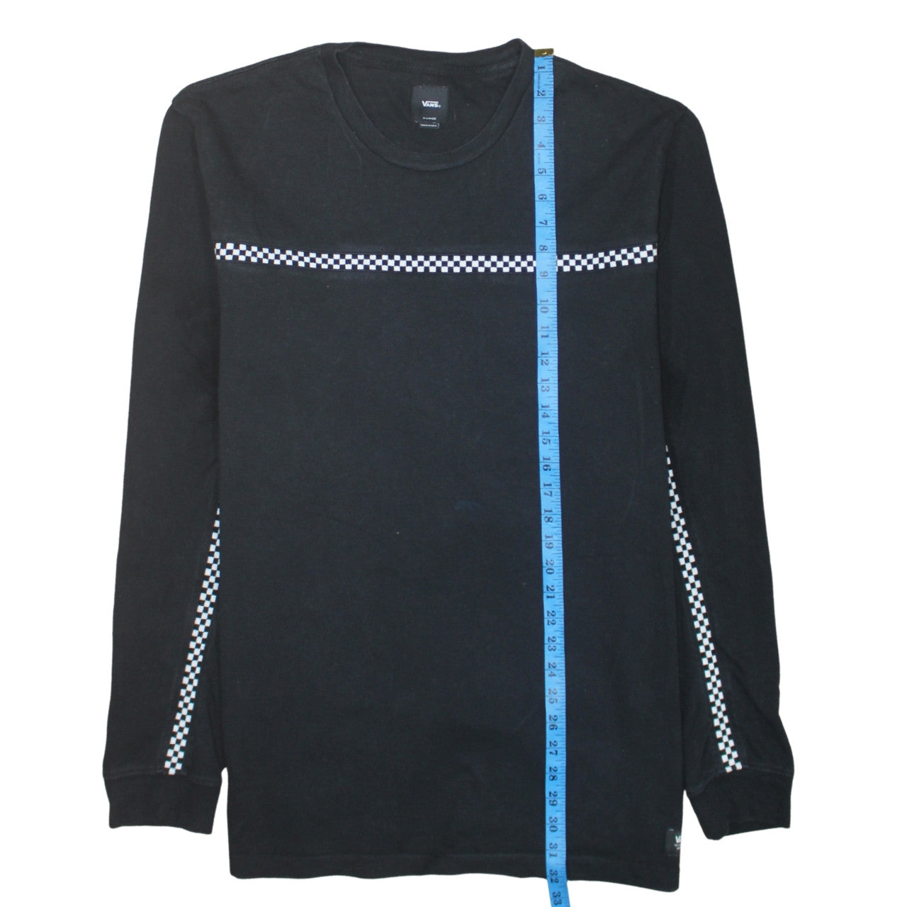 Vans Mens Black XL Long Sleeve Crew Neck Sweatshirt Checker Print