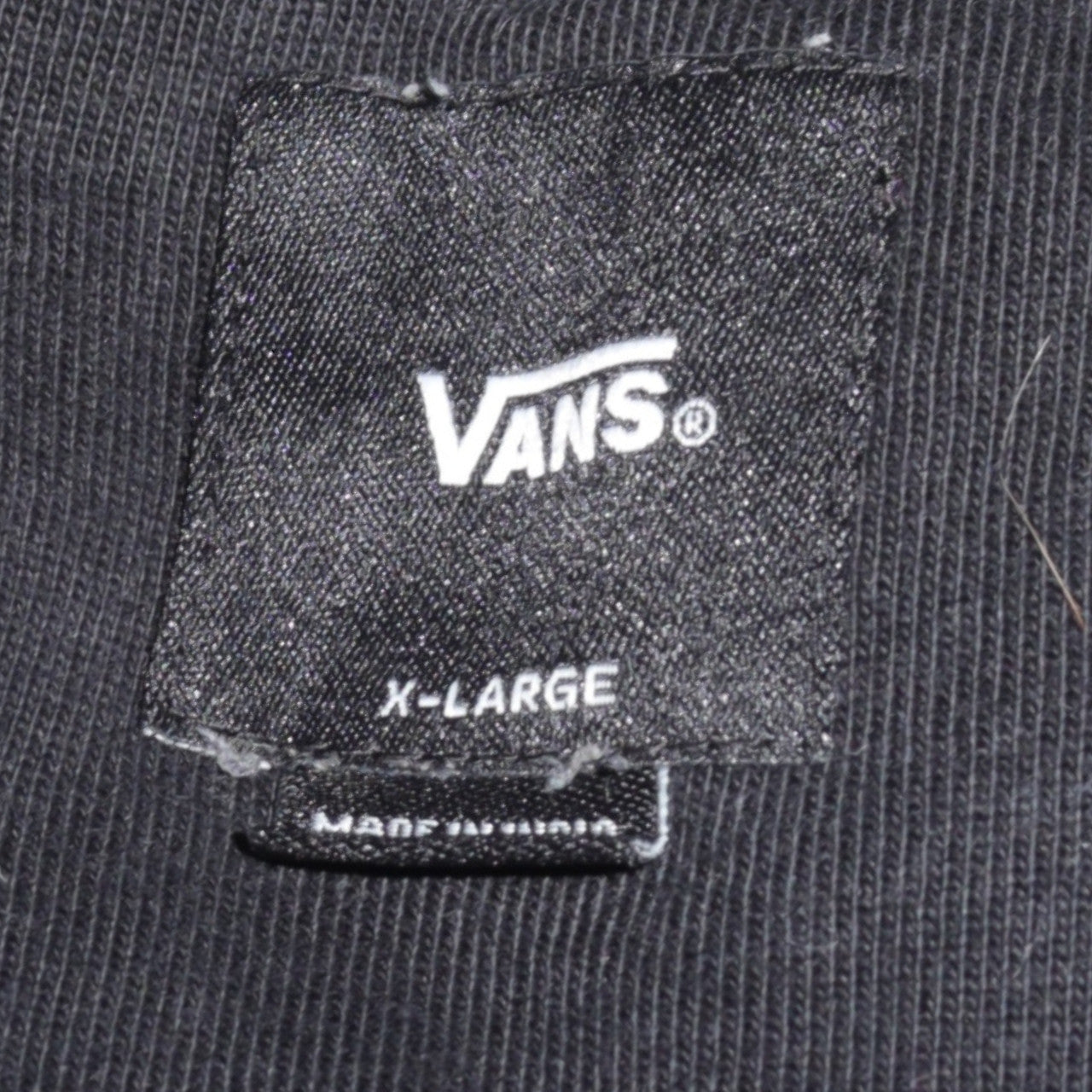Vans Mens Black XL Long Sleeve Crew Neck Sweatshirt Checker Print