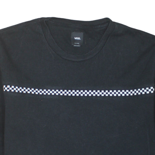 Vans Mens Black XL Long Sleeve Crew Neck Sweatshirt Checker Print