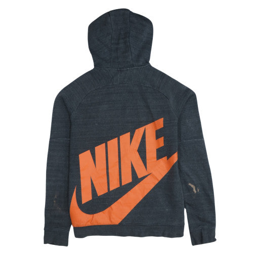 Nike Boys Dark Grey Pullover Hoodie XL 13-15 Years with Orange Logo
