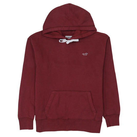 Hollister Men's Red Pullover Hoodie Size S Logo Fleece Sweatshirt