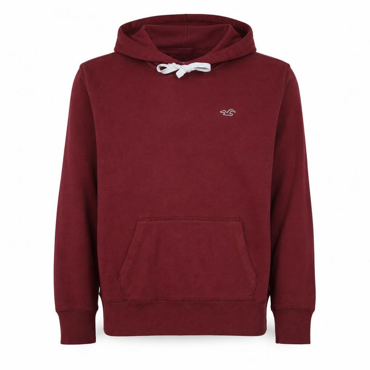 Hollister Men's Red Pullover Hoodie Size S Logo Fleece Sweatshirt