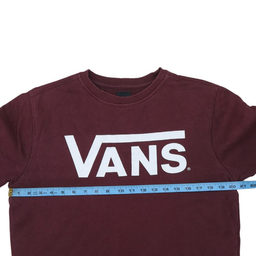 Vans Mens Red Logo Pullover Sweatshirt Size M