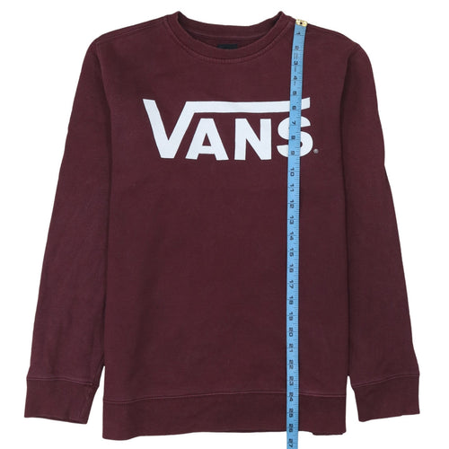 Vans Mens Red Logo Pullover Sweatshirt Size M