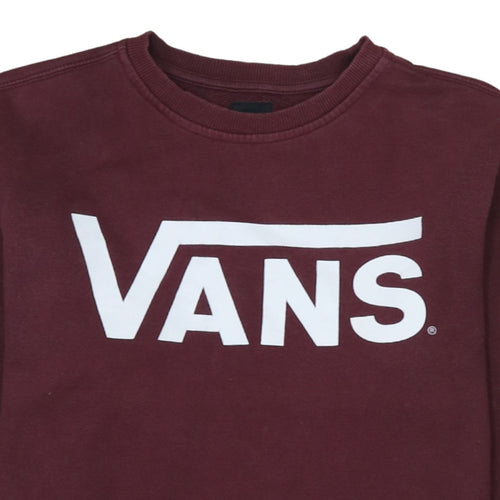 Vans Mens Red Logo Pullover Sweatshirt Size M