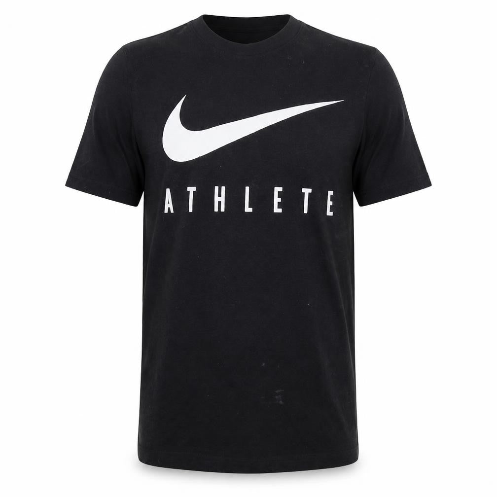 Nike Men's Black Athlete Dri-FIT Logo Short Sleeve Sports T-Shirt Size S
