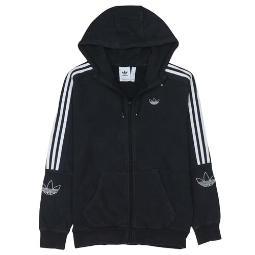 Adidas Men’s Black Full Zip Hoodie S Sports Fleece Sweatshirt