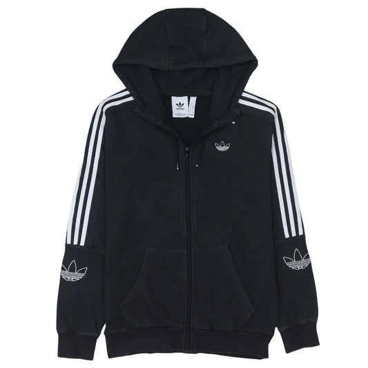 Adidas Men’s Black Full Zip Hoodie S Sports Fleece Sweatshirt