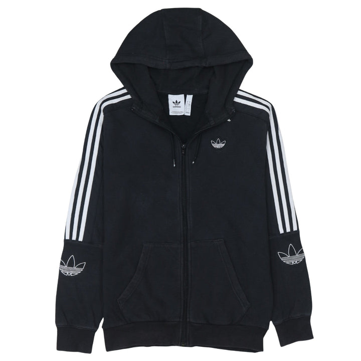 Adidas Men’s Black Full Zip Hoodie S Sports Fleece Sweatshirt