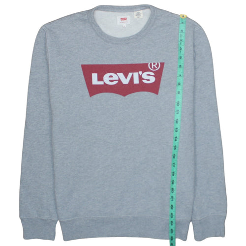Levi's Men's Grey Logo Pullover Crew Neck Sweatshirt Size S