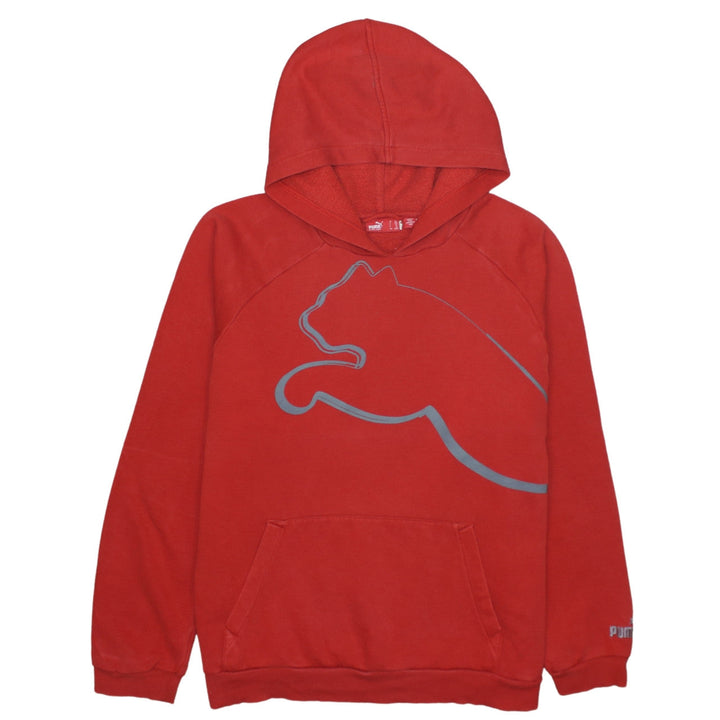 Puma Boys Red Pullover Hoodie XL (Age 14) Graphic Print Cotton Blend