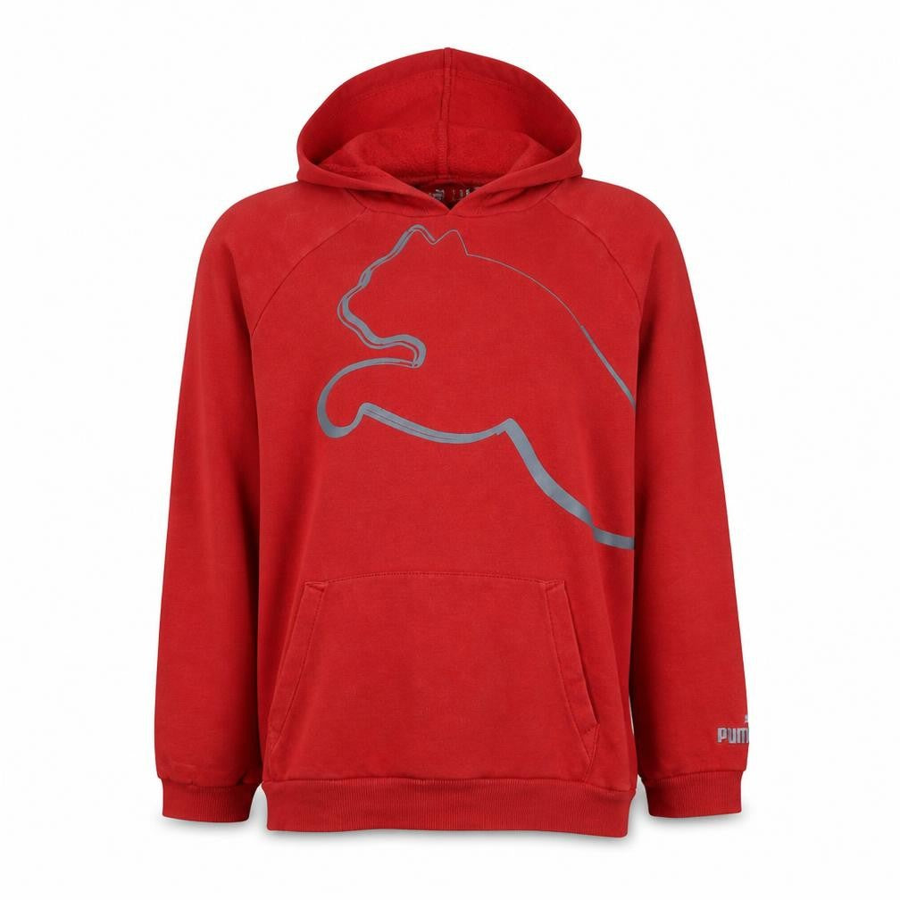 Puma Boys Red Pullover Hoodie XL (Age 14) Graphic Print Cotton Blend