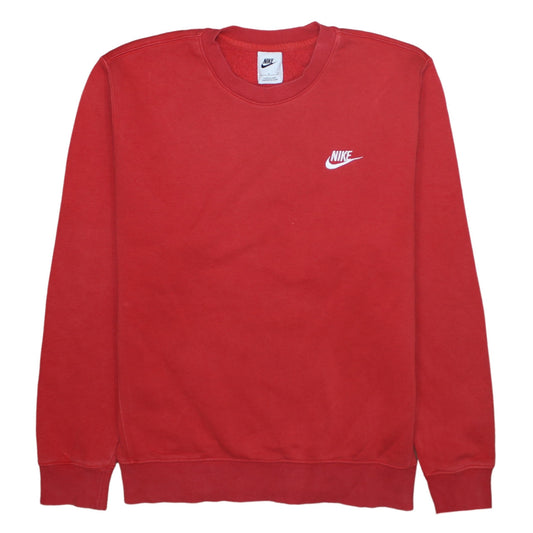Nike Mens Red Crew Neck Pullover Sweatshirt Size S
