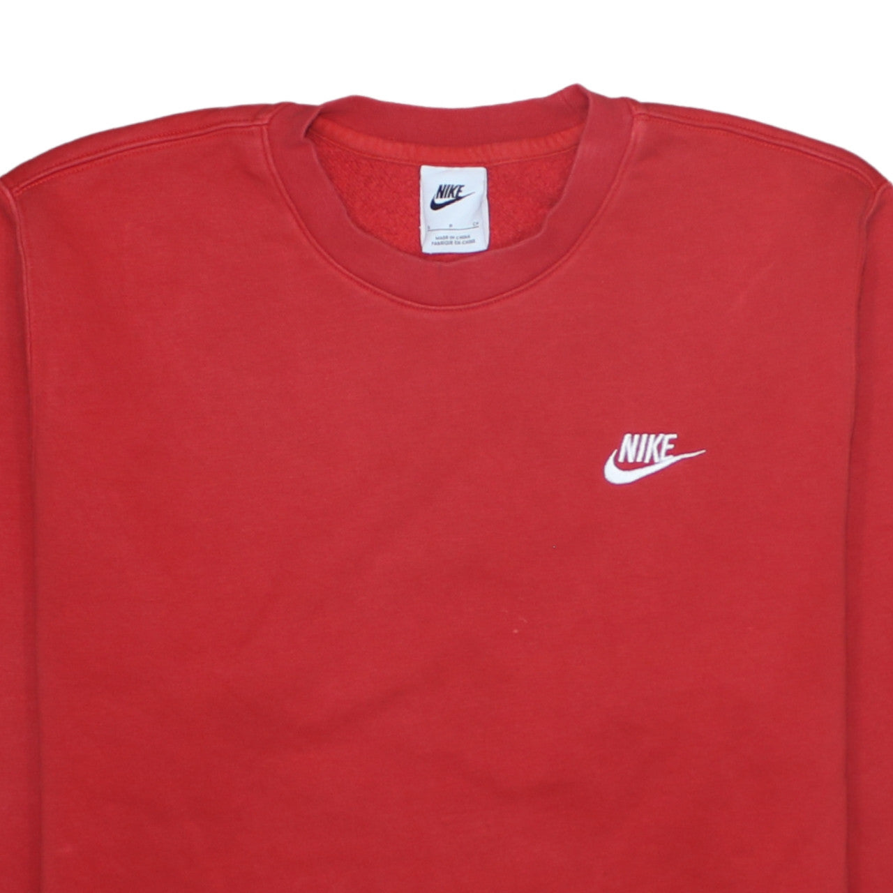 Nike Mens Red Crew Neck Pullover Sweatshirt Size S